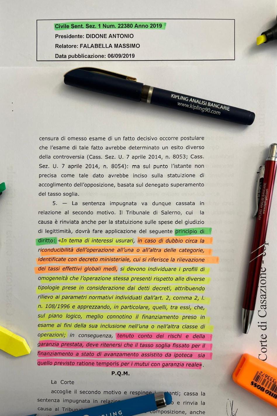 Ordinanza sulla mancata produzione dei decreti ministeriali per la verifica dell'usura
