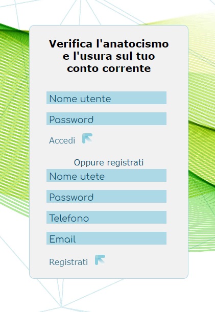 Accesso e registrazione al tool gratuito di analisi del conto corrente